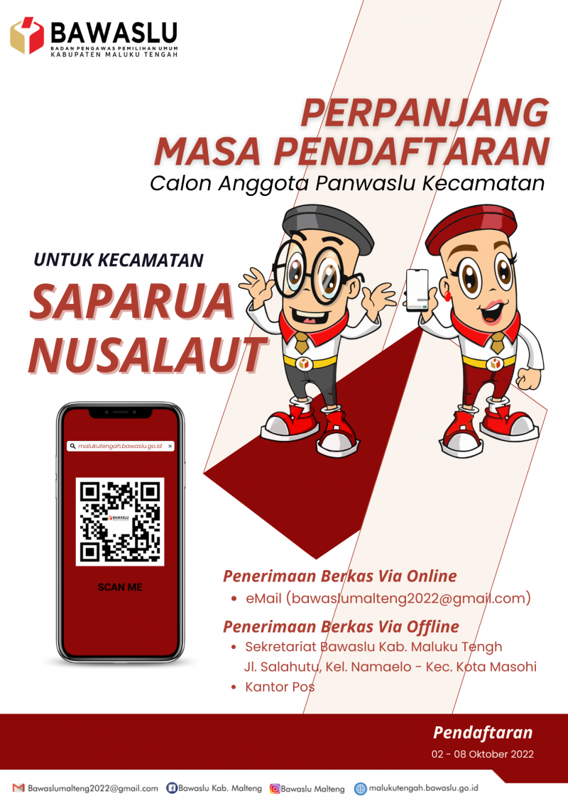 Bawaslu Kab. Maluku Tengah Perpanjang Masa Pendaftaran